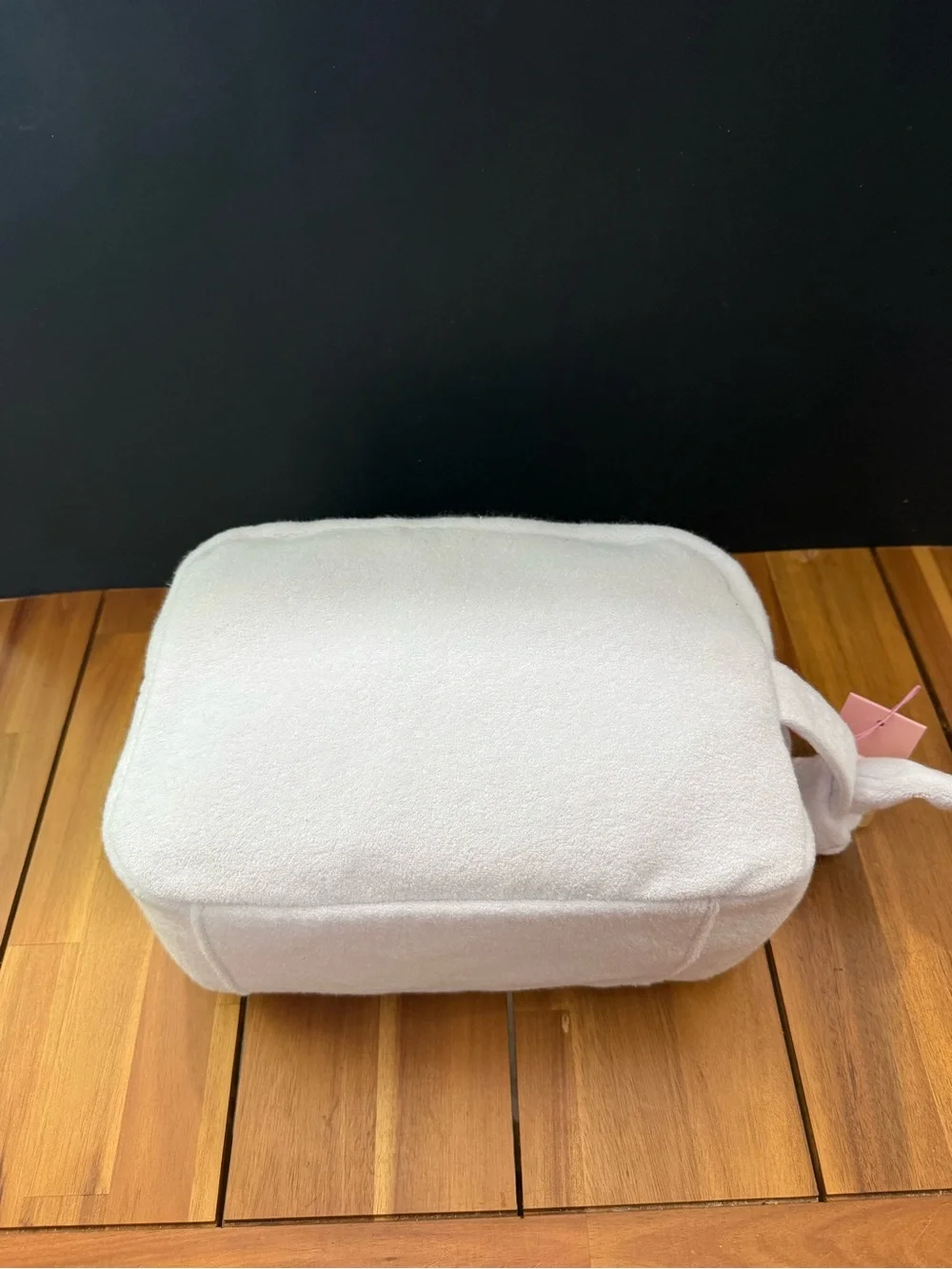 Stoney Clover Lane White Terry Cloth Zip Cosmetic Pouch
